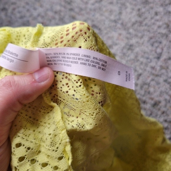 Auden Yellow Lace Longline Bralette Size Small - Picture 6 of 6